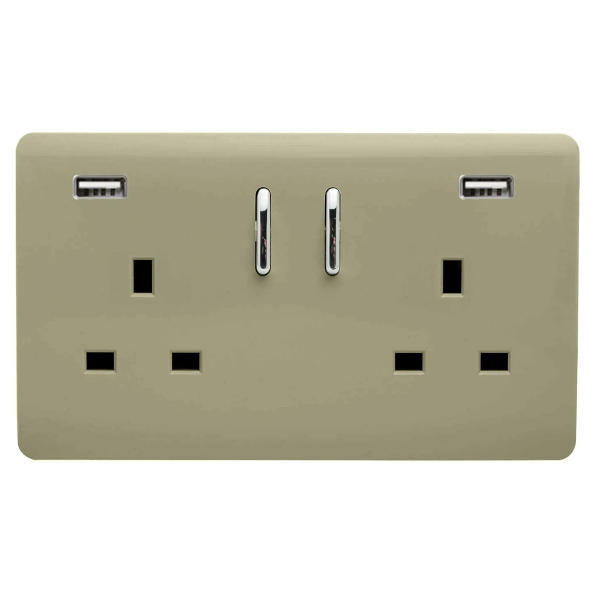 ART-SKT213USB21AAGO  2 Gang 13Amp Short S/W Double Socket With 2x2.1Mah USB Champagne Gold